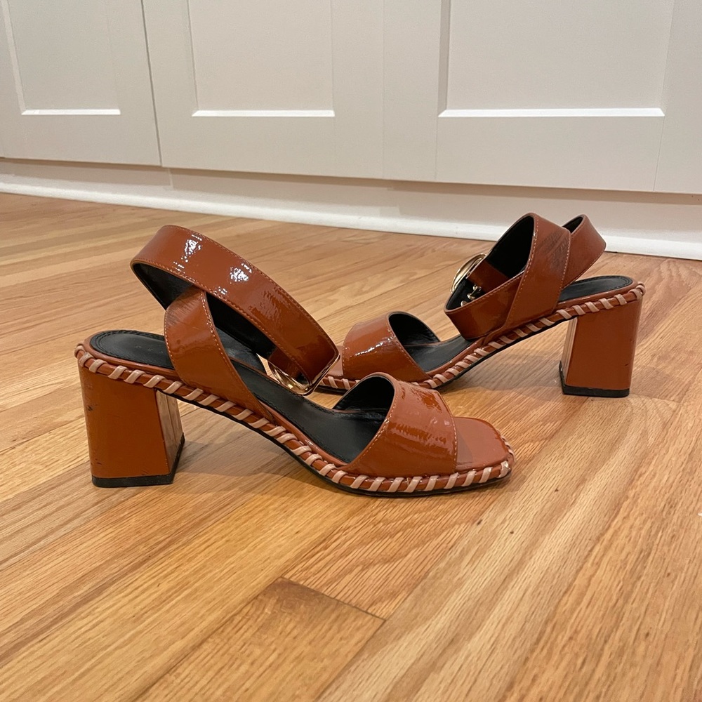 ASOS DESIGN Harvest Block Heel in Tan - Picture 6 of 9